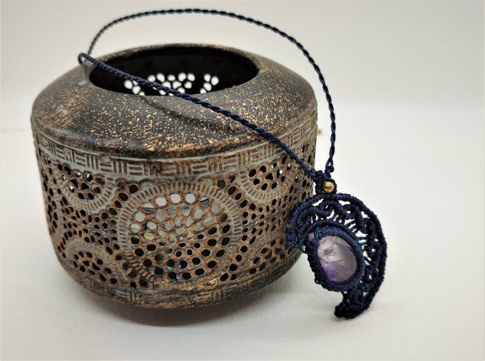 Collier amulette "Mama Quilla" Améthyste
